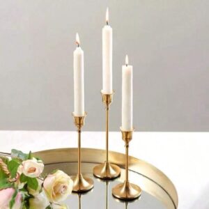 MODERN GOLD CANDLE HOLDER SET OF 3