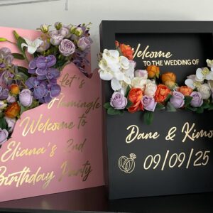 Floral Box Welcome Frame- Artificial Flowers
