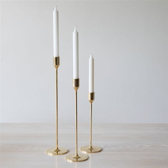 MODERN GOLD CANDLE HOLDER SET OF 3 - Image 3
